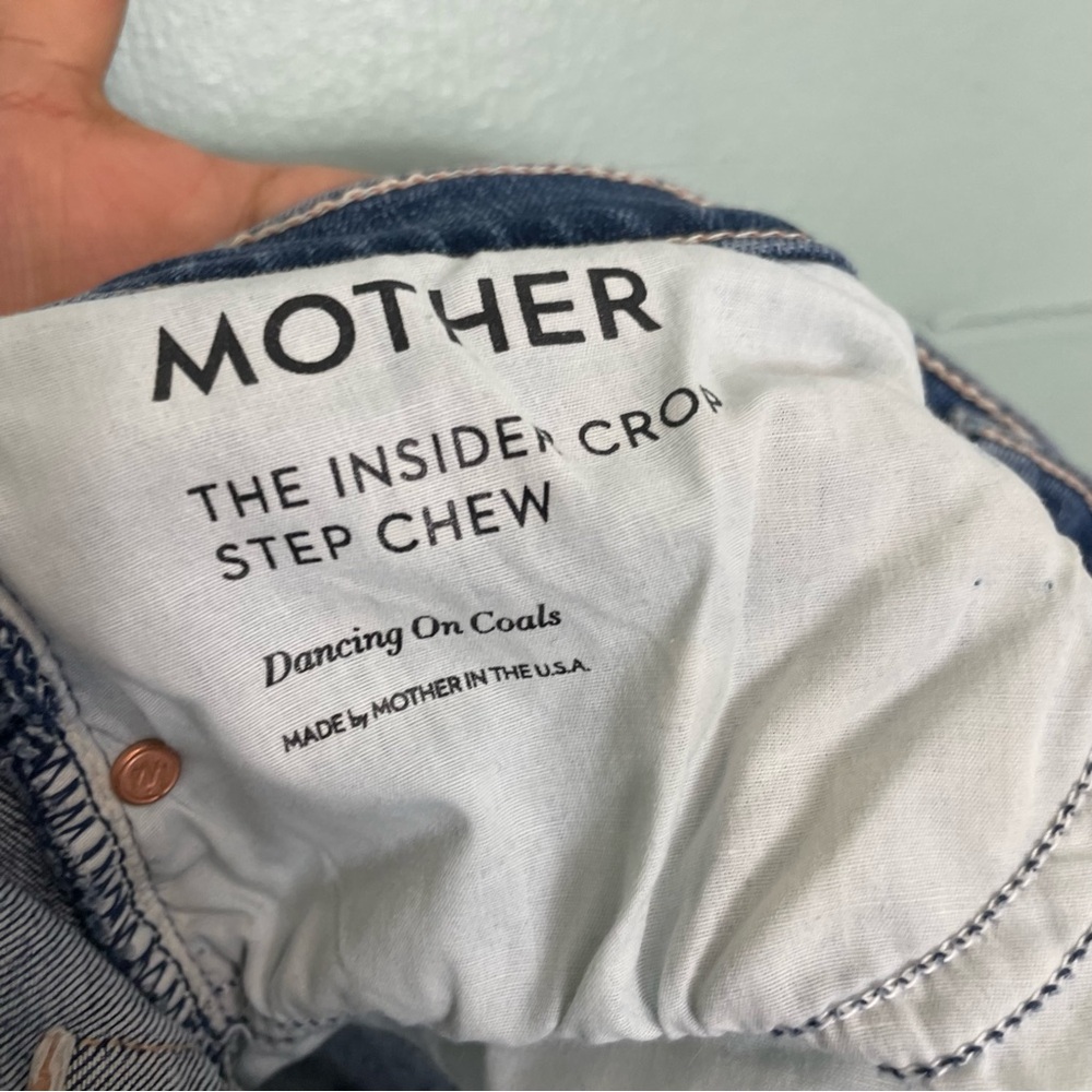 MOTHER The Insider Crop Step Chew Dancing on Coals Distressed Sz 29‎ Blue - Picture 11 of 13